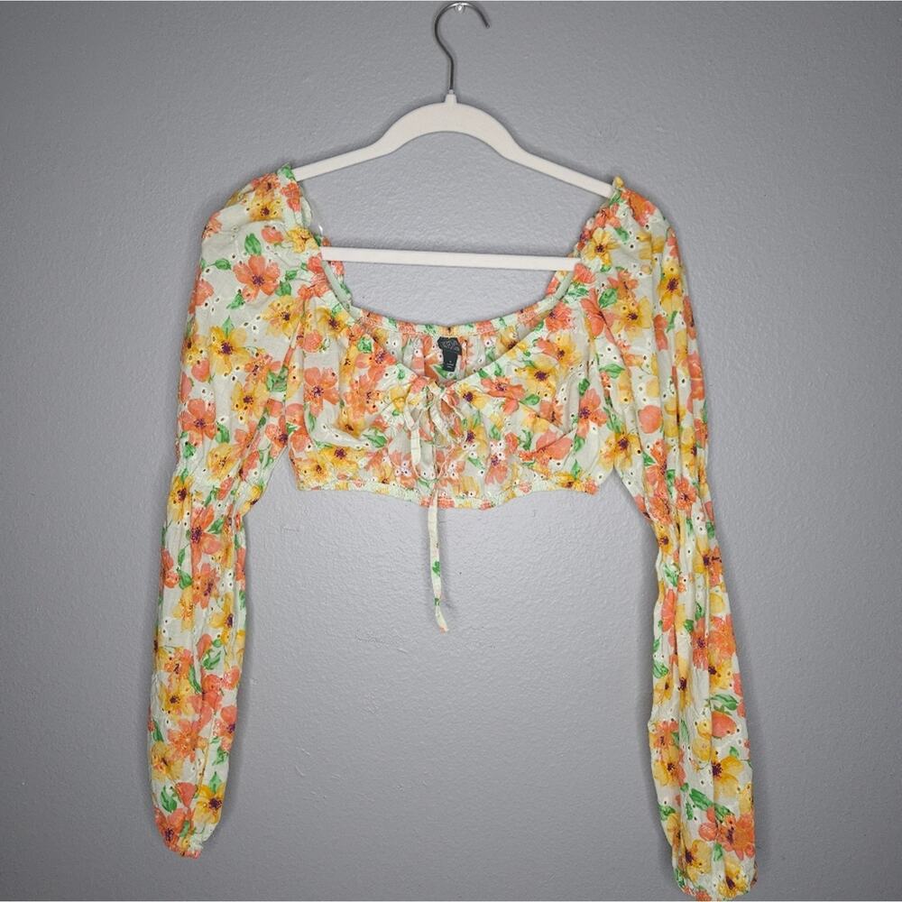 Wild Fable floral eyelet crop top